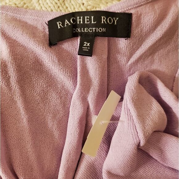 Rachel Roy V-Neck Knit Swing Top size 2X in Lavender - NEW - Picture 10 of 12